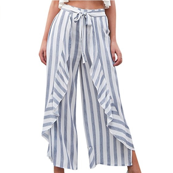 S. the Widow Pants - 🖤HP🖤ROBIN Wide Leg Ruffle Trim Linen Pants